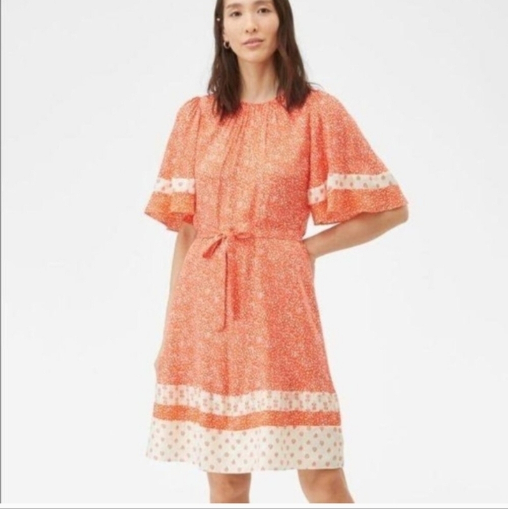 Rebecca Taylor Tomato Block Mix Silk Dress Size 12 NWT!
